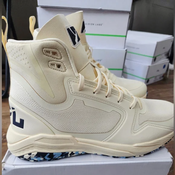 APL Men\'s Cream High-Top Athletic Shoes APL SUPERFUTURE Ivory / Navy / Fatigue | APL Shoes main image 4